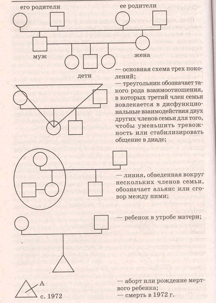 Как составить генограмму семьи схема пример